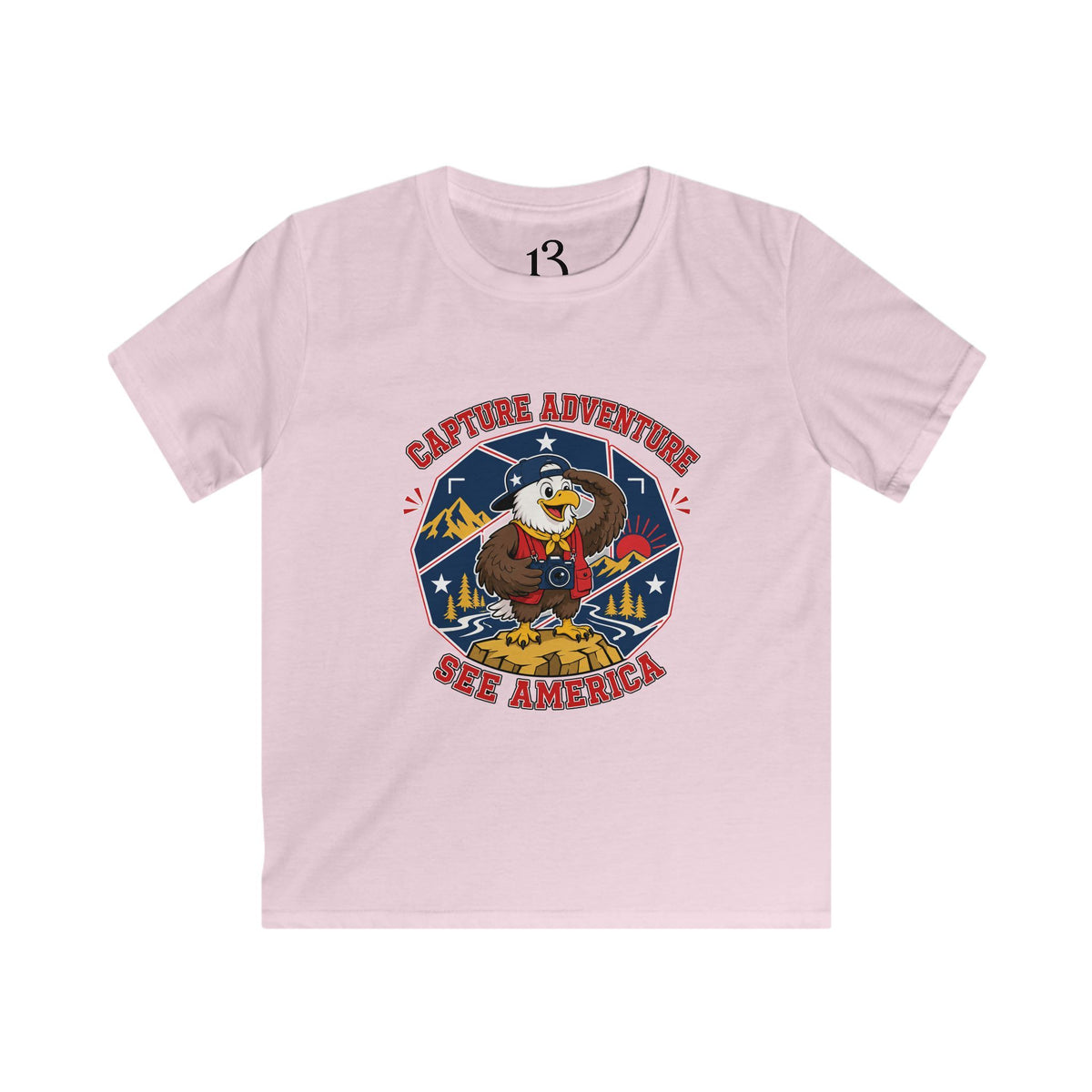 Kids Adventure Tee — "Capture Adventure, See America" Eagle Graphic