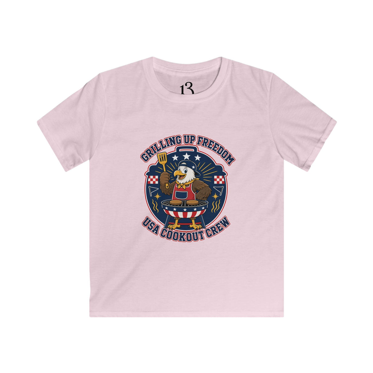 Kids T‑Shirt — "Grilling Up Freedom" USA Cookout Crew Patriotic BBQ Tee