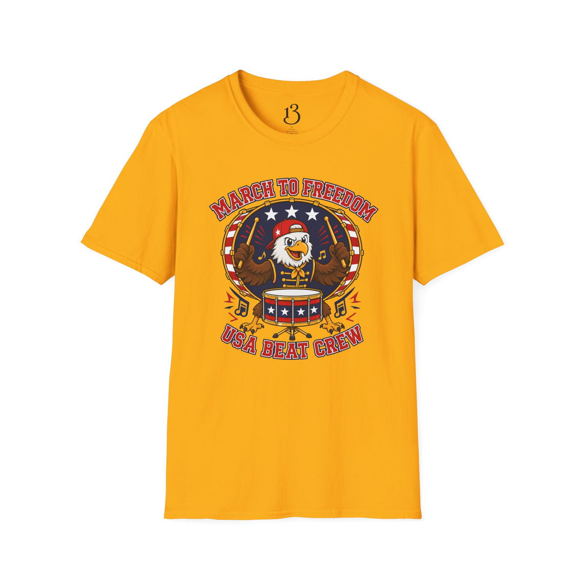 T-Shirt — "March to Freedom" Patriotic Eagle Drumline Tee