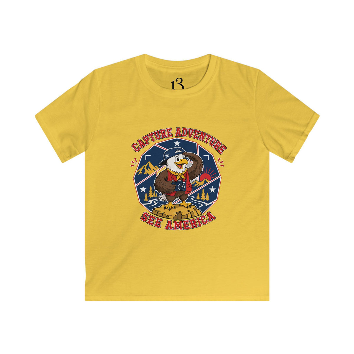Kids Adventure Tee — "Capture Adventure, See America" Eagle Graphic