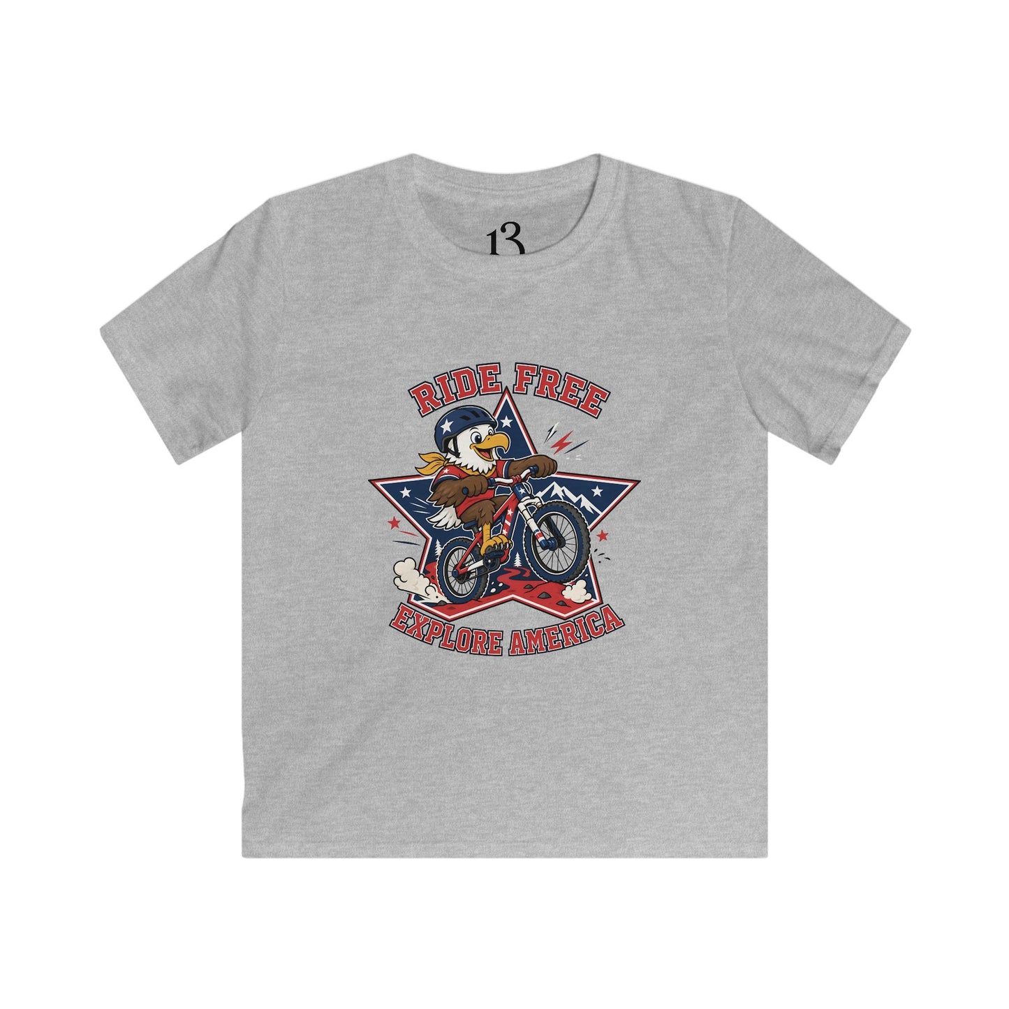 Kids' Bicycle Tee — "Ride Free" Retro Biker Graphic