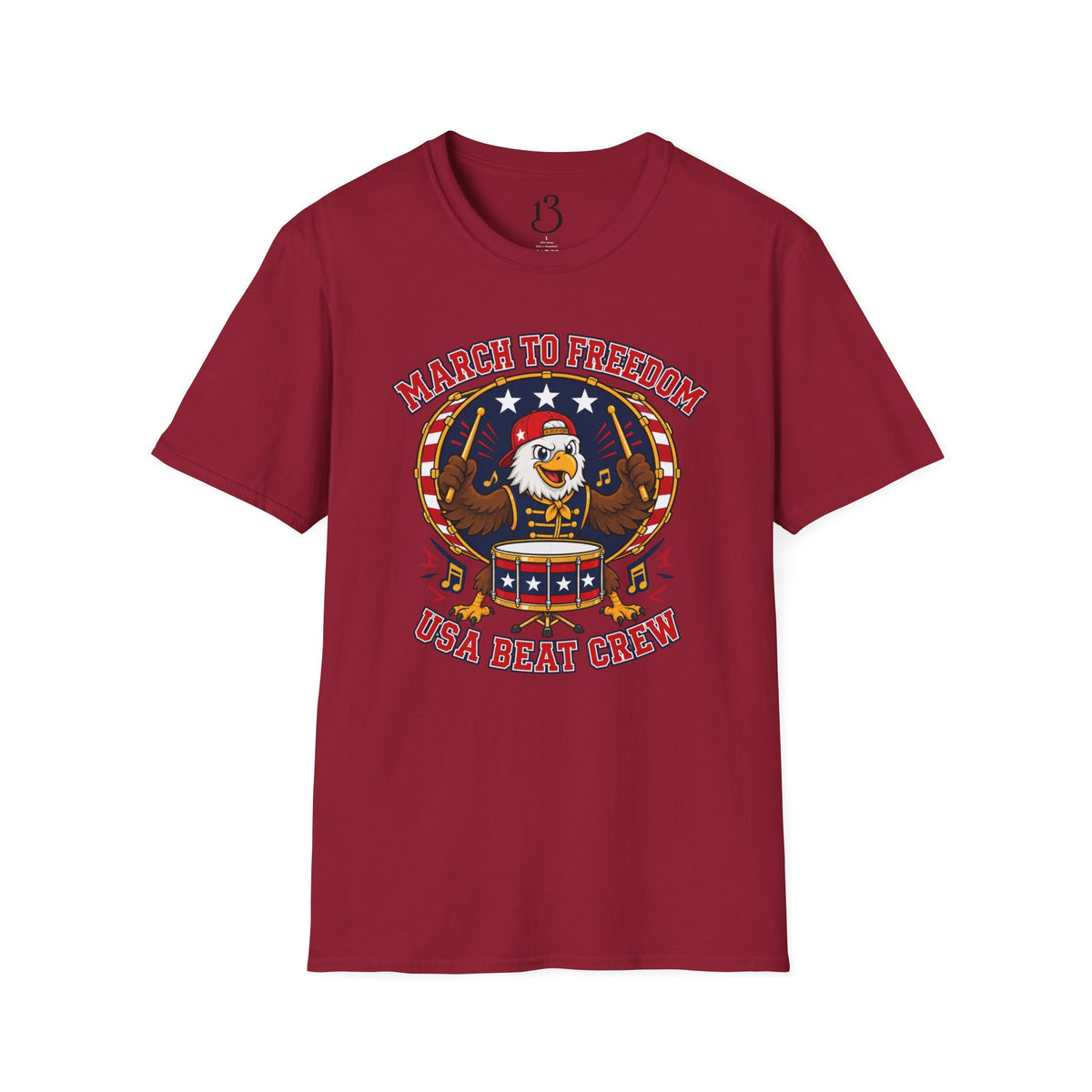 T-Shirt — "March to Freedom" Patriotic Eagle Drumline Tee