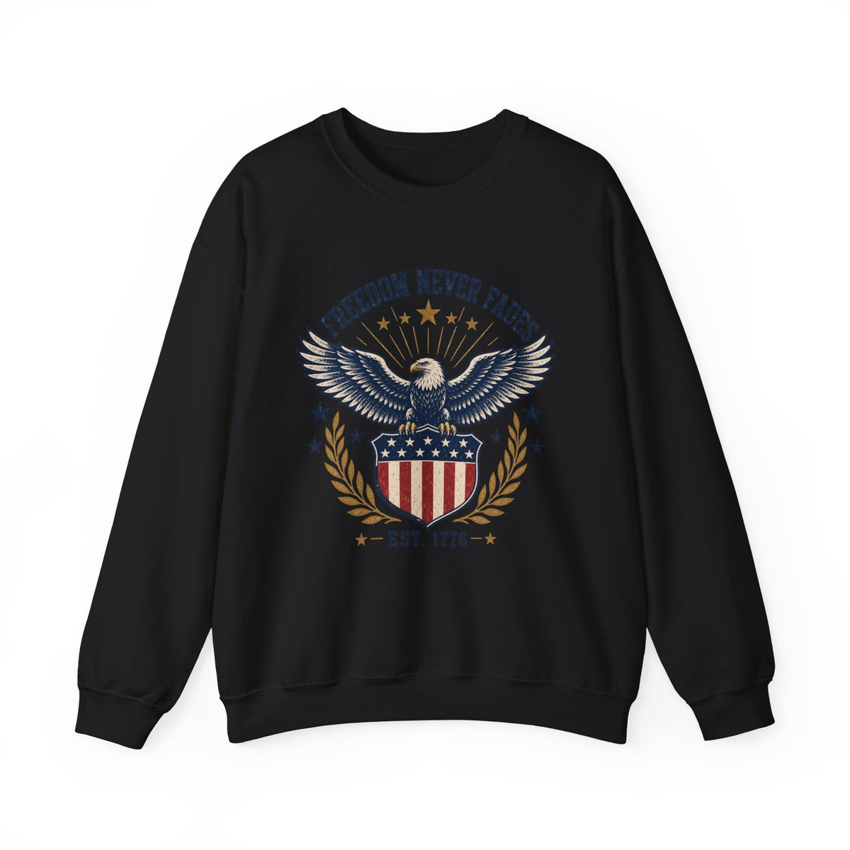 Freedom Never Fades Sweatshirt — Patriotic Eagle Crewneck