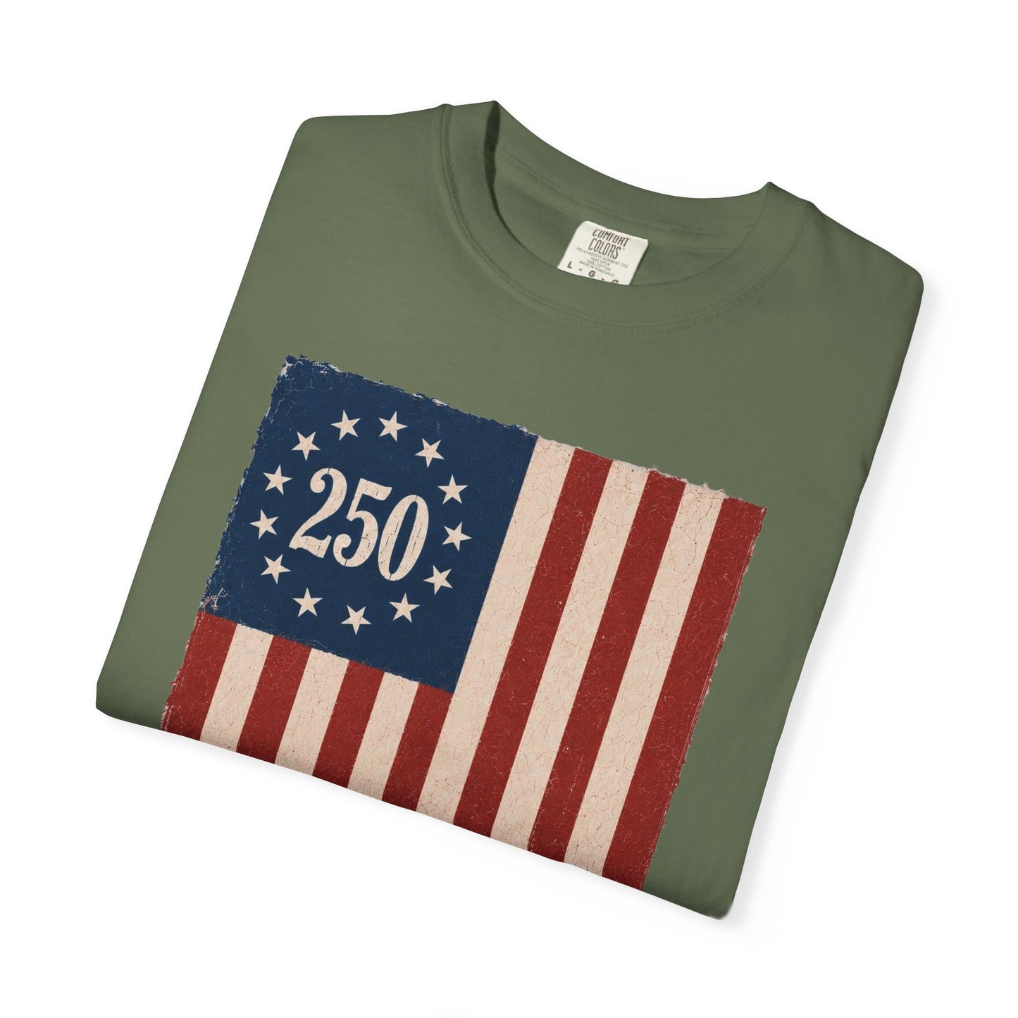 Built on Liberty 250 Flag T-Shirt — Patriotic Independence Day Tee