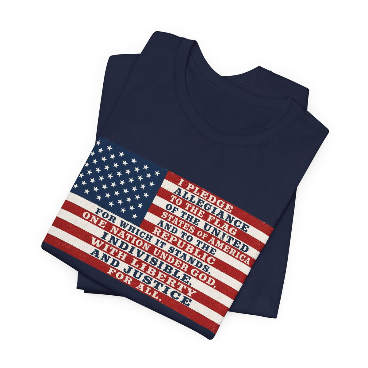Pledge of Allegiance Flag T-Shirt — American Flag Text Tee