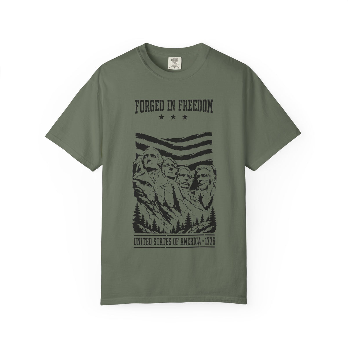 Forged in Freedom T-Shirt — Mount Rushmore Patriotic Tee (United States of America 1776)