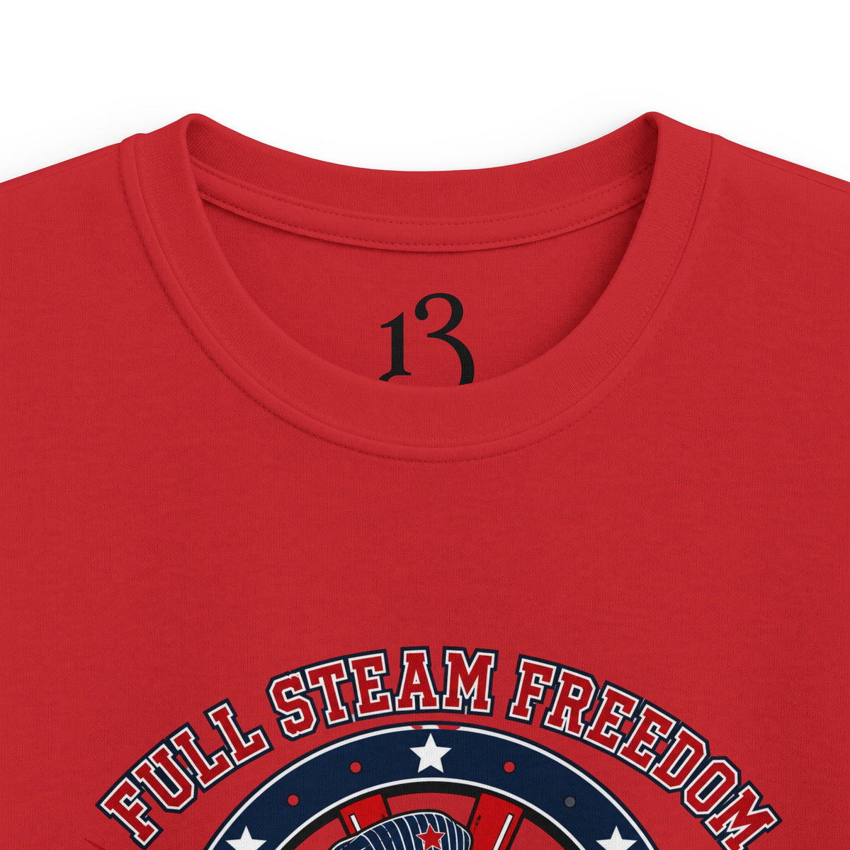 Kids Tee - Patriotic Eagle Engineer "Full Steam Freedom, USA Rail Crew" Railway Graphic