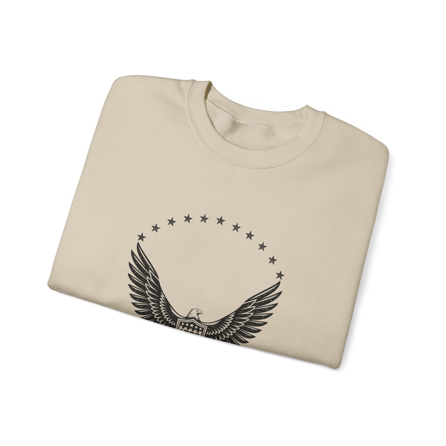 Eagle Emblem Crewneck Sweatshirt — "Freedom Stands Tall" Graphic