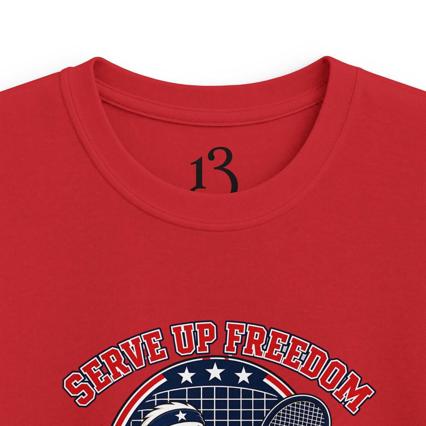 Kids Tee — 'Swing Up Freedom' Tennis Graphic Youth Shirt