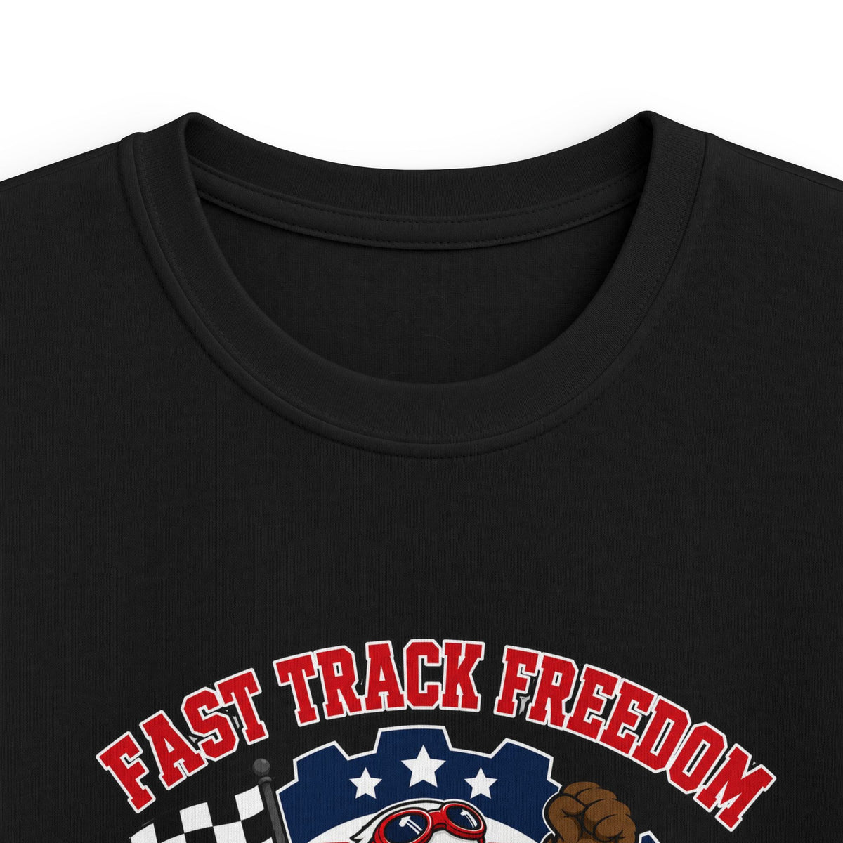 Kids Racing Tee - 'Fast Track Freedom' USA Racing Champion Graphic