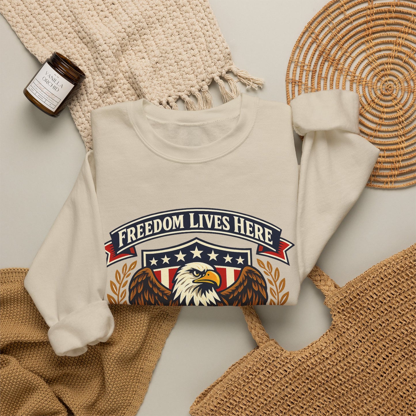 Freedom Lives Here Eagle Crewneck Sweatshirt