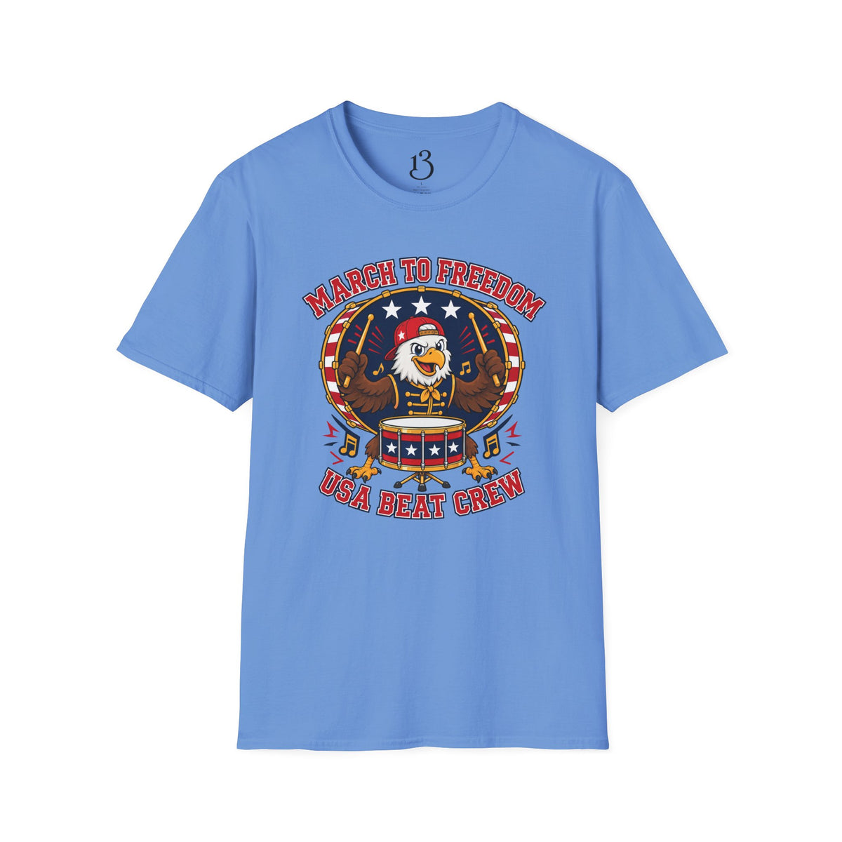 T-Shirt — "March to Freedom" Patriotic Eagle Drumline Tee