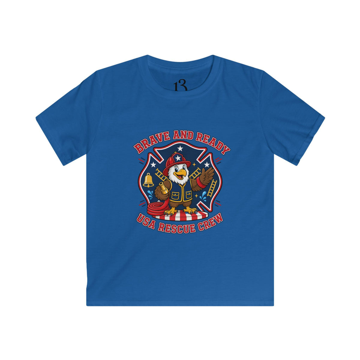 Kids Tee — Brave and Ready Fire Rescue Crew Graphic