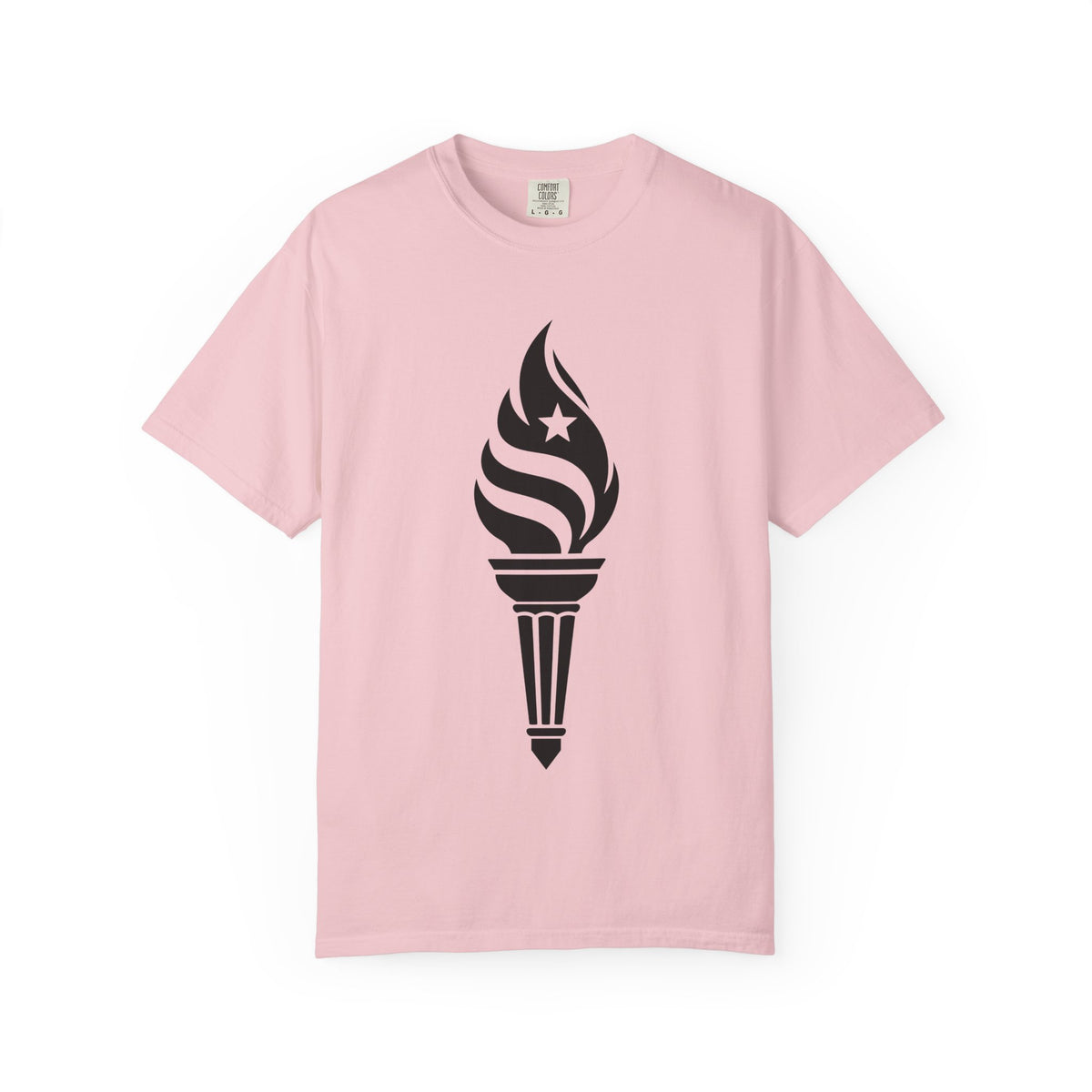 Liberty Torch T-Shirt — Patriotic Flame Tee with Star Emblem
