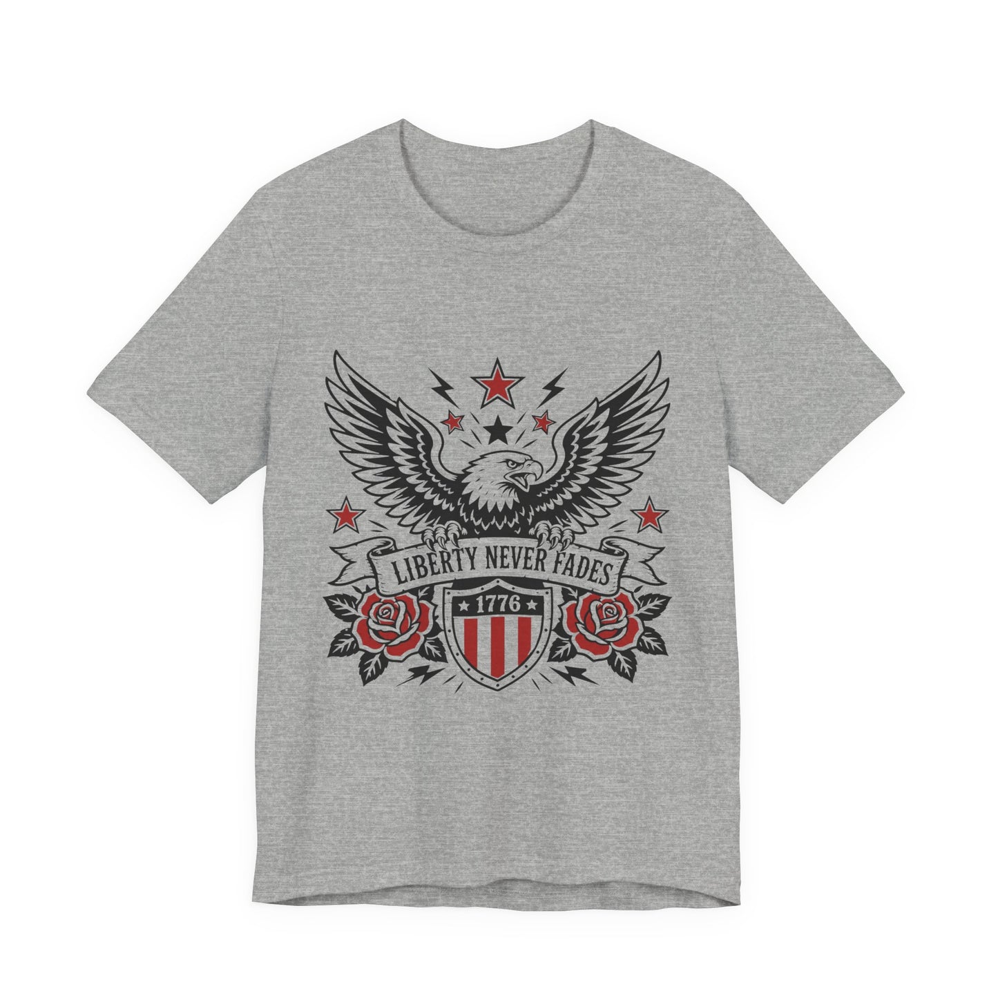 Liberty Never Fades Eagle T-Shirt – 1776 Patriotic American Tee