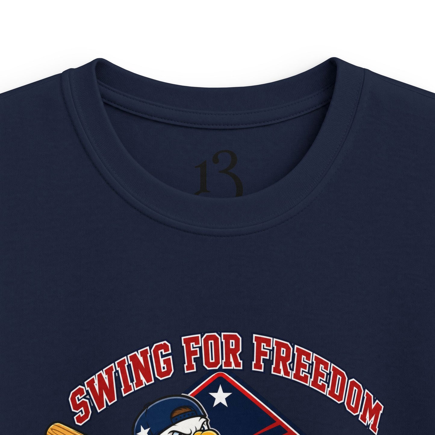 Kids Tee - "Swinging for Freedom" Patriotic Baseball Eagle Design