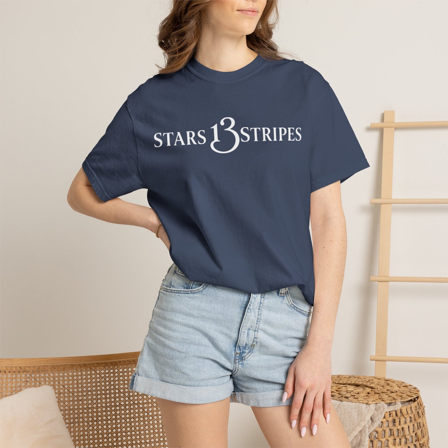 Stars13stripeS T‑Shirt — Vintage Olive Graphic Tee
